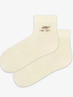 TENKÉ PONOŽKY BARVA 6-11 LET DÍVKY OFF WHITE 27/29