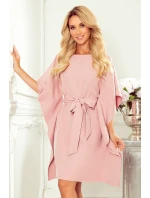 SOFIA - Dámské motýlkové šaty ve špinavě růžové barvě 287-11