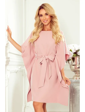 SOFIA - Dámské motýlkové šaty ve špinavě růžové barvě 287-11