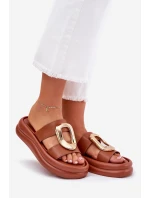 Dámské sandály na platformě se zlatým detailem Camel Ularinea Dámské sandály na platformě se zlatým detailem Camel Ularinea