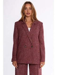 M929 Double-breasted tweed jacket - maroon