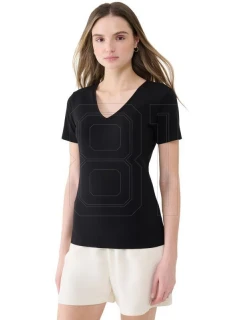 Dámské Slim fit tričko 4FWSS25TTSHF1990 20S Černá - 4F