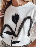 Dámské tričko oversize s 3D efektem PETINIA bílá FashionStreet RY2713