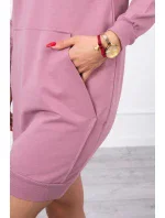 Šaty s kapucí tmavě růžové