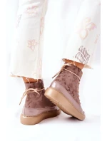 Sportovní Obuv Goe Kožená Lewski 3034 Béžové Moro