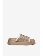 Zdobené dámské sandály na platformě se síťkou S.Barski MY51-016 zlaté