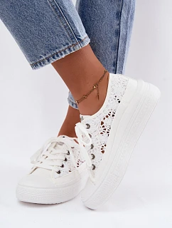 Dámské síťované tenisky na platformě Lee Cooper LCW-26-44-4485 bílé