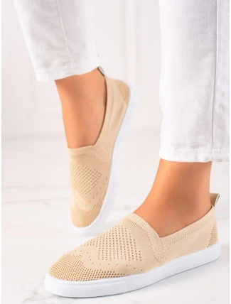 Stylové dámské hnědé tenisky bez podpatku Stylové dámské hnědé tenisky bez podpatku