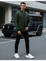 Pánská prošívaná bunda bomber zelená TX2211A