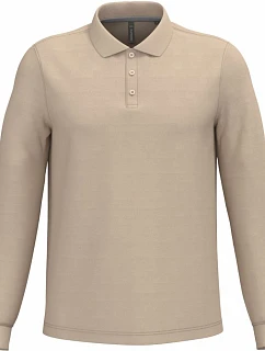 Kariban K 243 Pánské piqué polo s dlouhým rukávem 20.K243 light sand