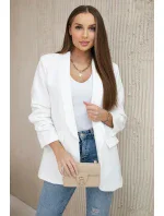 Sako s klopami elegantní ecru Sako s klopami elegantní ecru