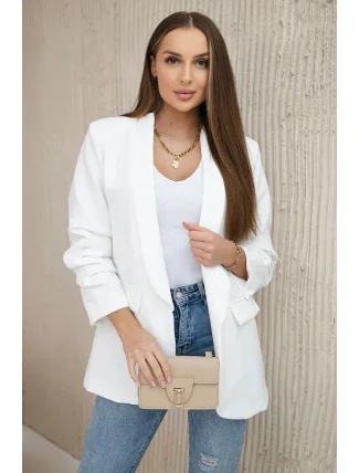 Sako s klopami elegantní ecru Sako s klopami elegantní ecru