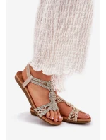 Plné Dámské Sandály S Krajkovým Vzorem Artiker 56C1281 Zlaté
