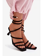 Dámské sandály na podpatku s pásky Černé Samara