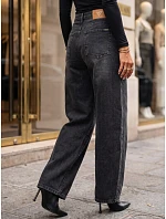 Dámské džíny s vysokým pasem a balónovým střihem, černé, FashionStreet UY3131 Dámské džíny s vysokým pasem a balónovým střihem, černé, FashionStreet UY3131