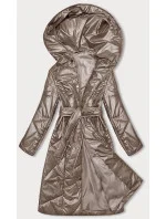 Prošívaná bunda v barvě cappuccino na patentky (B8179-12) Prošívaná bunda v barvě cappuccino na patentky (B8179-12)