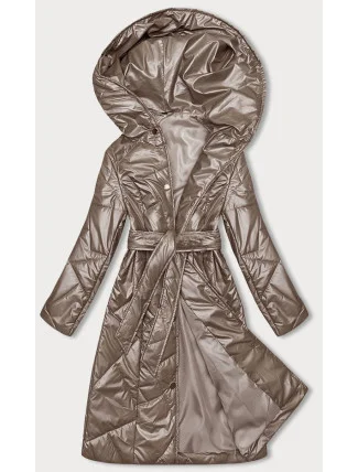 Prošívaná bunda v barvě cappuccino na patentky (B8179-12) Prošívaná bunda v barvě cappuccino na patentky (B8179-12)