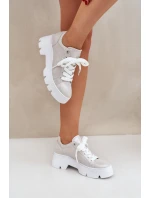 Tenisky Sportovní Boty Na Platformě CheBello 4632 Stříbrné