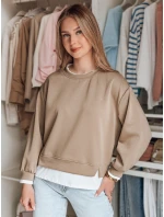 Dámská oversize mikina LUZZIO moka FashionStreet BY1383