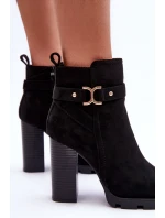 Kožené Boty Na Vysokém Podpatku Černé Liani Kožené Boty Na Vysokém Podpatku Černé Liani