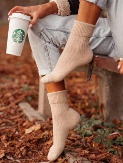 Dámské vlněné ponožky – béžové