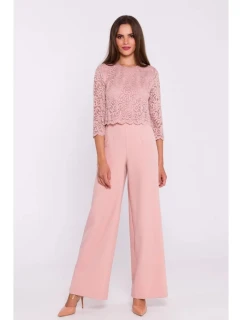 Dámský overal S381 Pudr růžová - Stylove