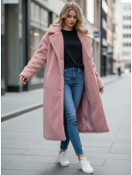 Dámský zimní kabát teddy kožešina dlouhý růžový FashionStreet NY0751z