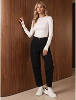 Dámské džíny Mom Fit s vysokým pasem, černé, FashionStreet UY3208 Dámské džíny Mom Fit s vysokým pasem, černé, FashionStreet UY3208