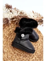 Zateplené sněhové boty s kožešinou černé Bessie