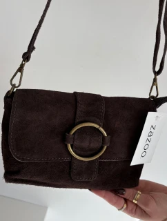 Kožená semišová malá taška čokoládová Jessel