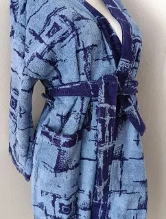 AKCE - Dětský froté župan modrý se vzorem - Vestis