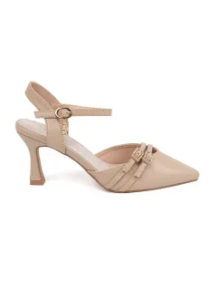 Zajímavé hnědé dámské lodičky na jehlovém podpatku