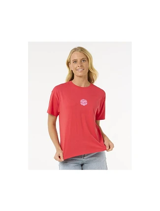 Tričko RIP CURL Icons Of Surf Relaxed Tee, červené Tričko RIP CURL Icons Of Surf Relaxed Tee, červené