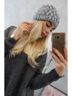 Čepice K156 šedá + fialová Čepice K156 šedá + fialová