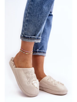 Lesklé dámské pantofle béžové Geraja