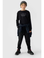 Tričko S Dlouhým Rukávem Pro Chlapce S Potiskem Regular 4F 4FJWAW24TLONM294-20S Černé Tričko S Dlouhým Rukávem Pro Chlapce S Potiskem Regular 4F 4FJWAW24TLONM294-20S Černé