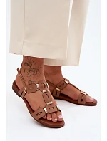 Dámské sandály Ploché Světle hnědé PL61-0903