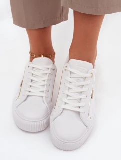 Dámské tenisky z eko kůže Big Star – bílá/zlatá