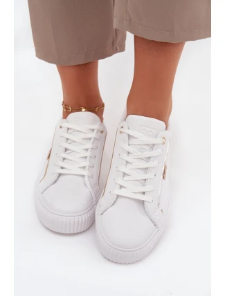 Dámské tenisky z eko kůže Big Star – bílá/zlatá Dámské tenisky z eko kůže Big Star – bílá/zlatá