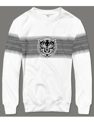 Tenká bílá mikina s potiskem (8B1103-1)