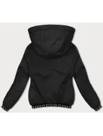 Krátká černá bunda s ozdobnými stahovacími lemy (16M9083-392) Krátká černá bunda s ozdobnými stahovacími lemy (16M9083-392)