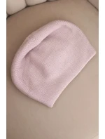 Dámská čepice vlněná klasická hladká beanie K420 fialová