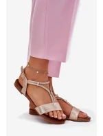 Dámské Plátěné Sandály S Pásky S.Barski KV51-120 Růžové Zlato