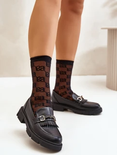 Dámské Mokasíny S Ozdobou Eko Kůže Černé Tialorae