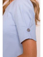 M842 Džínové šaty se záhyby - světle modré