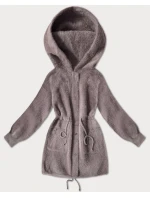 Vlněná bunda typu alpaka v kakaové barvě (W017#)