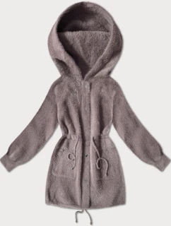 Vlněná bunda typu alpaka v kakaové barvě (W017#)