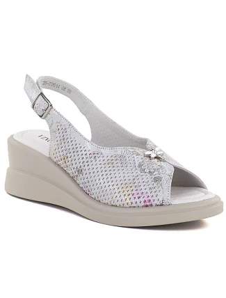 Šedé kožené dámské sandály na platformě Vinceza 26-79614