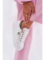 Dámské Sportovní Boty Na Platformě Z Eko Kůže Panther Bílé Velionna