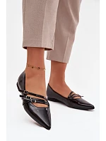 Lakované baleríny KL2913 Palenna černá - Sweet Shoes